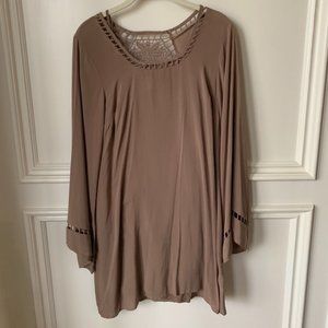Ella Moss Brown Dress with Eyelet Detail